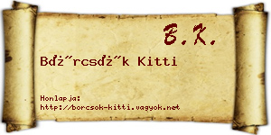 Börcsök Kitti névjegykártya