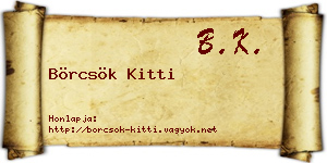 Börcsök Kitti névjegykártya