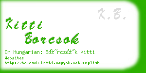 kitti borcsok business card